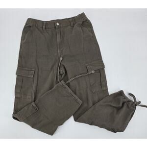 Amazon Double Pocket Cargo Drawstring Ankle PantsIn Taupe